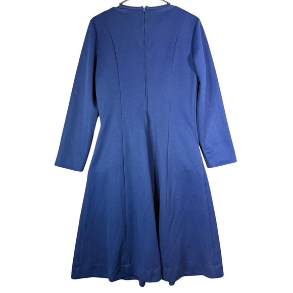 VINTAGE 1960s Bleeker Street Blue Dress Small Medium Retro Mod Gingham Buttons - Picture 6 of 7